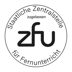 Zulassungssiegel der ZFU - Staatliche Zentralstelle für Fernunterricht